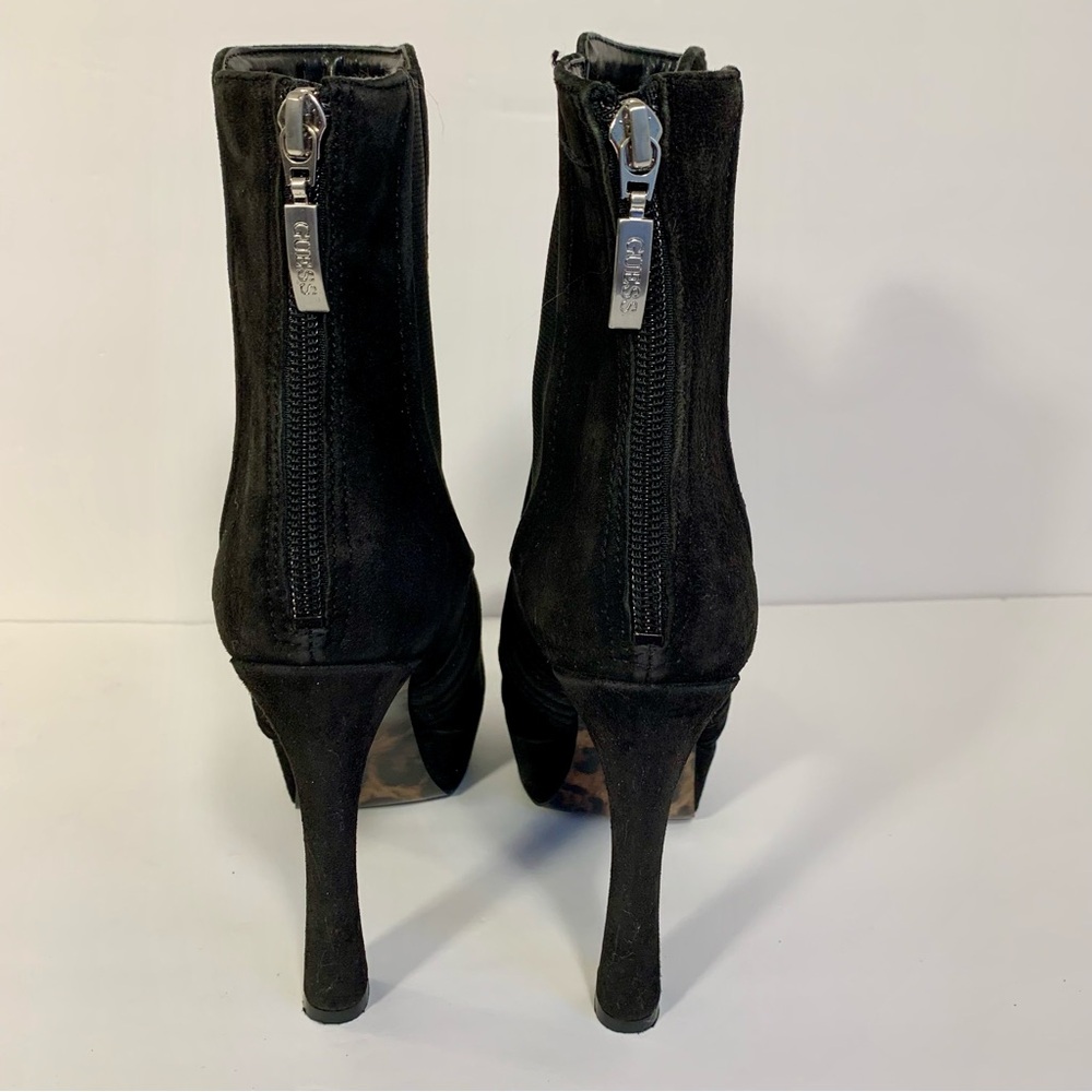 Guess Abrielle Suede Ankle Boot Women 6.5 Black‎ Platform Stiletto Office Siren - Picture 3 of 13